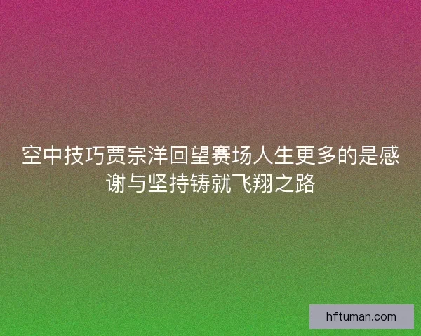 空中技巧贾宗洋回望赛场人生更多的是感谢与坚持铸就飞翔之路